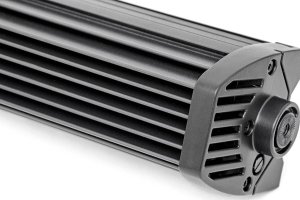 LED Light Bar - Rough Country - Curved, Dual Row, Cool White DRL - Black